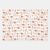 水彩オレンジの花 フラワーリーフ ボヘミア  ラッピングペーパーシート (正面)