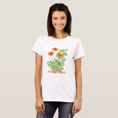 水彩オレンジの花 Tシャツ (正面フル)
