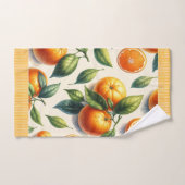 水彩オレンジの葉のウェディング バスタオルセット (ハンドタオル)