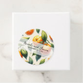 水彩オレンジの葉のウェディング フェイバータグ (インサイチュ)