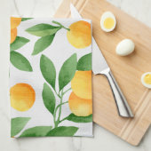 水彩オレンジまたはミカンのパターン キッチンタオル (四つ折り)