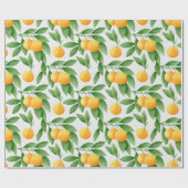 水彩オレンジまたはミカンのパターン ラッピングペーパー (フラット)