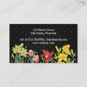 水彩オレンジイエロー春の花ダマスク 名刺 (裏面)