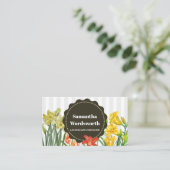 水彩オレンジイエロー春の花 名刺 (スタンド正面)