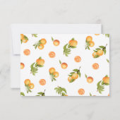 水彩オレンジオムツラッフルラベル サンキューカード (裏面)