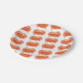 水彩オレンジカニ魚介類 ペーパープレート (アングル)