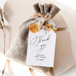 水彩オレンジカボチャ秋感謝していユーラベル ギフトタグ