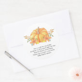 水彩オレンジカボチャ – 祈りの言葉キャンドルシール ラウンドシール (封筒)