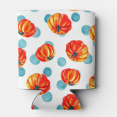 水彩オレンジカボンプキンズブルー水玉模様 缶クーラー (裏面)