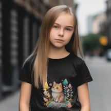 水彩オレンジキャット（花つき）