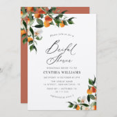 水彩オレンジクラフトブライダルシャワー 招待状 (正面/裏面)