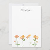 水彩オレンジケシ文房具 ノートカード (正面)