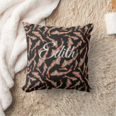 水彩オレンジコイフィッシュブラックパーソナライズされた クッション (ブランケット)