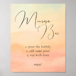 水彩オレンジサンセットクラウド9ミモサバーサイン ポスター