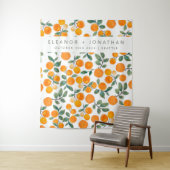 水彩オレンジシトラス写真ブース背景 タペストリー (インサイチュ)