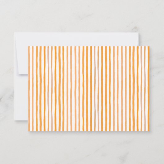 水彩オレンジストライプ猫パーソナライズされた ノートカード (裏面)