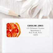 水彩オレンジスライス柑橘類差出人住所 ラベル (インサイチュ)