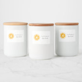 水彩オレンジスライス食品ラベル フードラベル (ボトル)