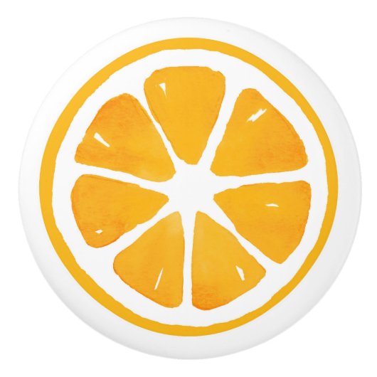 水彩オレンジスライス セラミックノブ (正面)