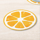 水彩オレンジスライス ラウンドペーパーコースター (アングル)