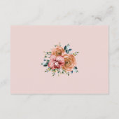 水彩オレンジバラ蘭ウェディングレセプション エンクロージャーカード (裏面)