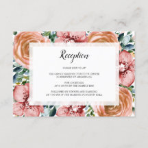 水彩オレンジバラ蘭ウェディングレセプション