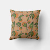 水彩オレンジパステルフルーツパターン クッション (裏面)