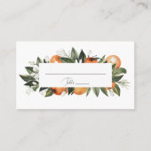 水彩オレンジフラムスプレイスカード プレイスカード (正面)