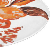 水彩オレンジフラワーコンパクト鏡 カッティングボード (角)