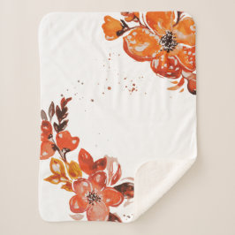 水彩オレンジフラワーコンパクト鏡 シェルパブランケット