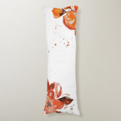 水彩オレンジフラワーコンパクト鏡 ボディピロー (正面縦)