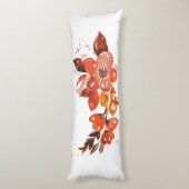 水彩オレンジフラワーコンパクト鏡 ボディピロー (裏面 (縦))