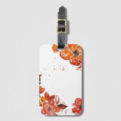 水彩オレンジフラワーコンパクト鏡 ラゲッジタグ (正面縦)