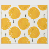 水彩オレンジフルーツハンド絵を描イラストレーション ラッピングペーパー (フラット)