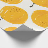 水彩オレンジフルーツハンド絵を描イラストレーション ラッピングペーパー (角)