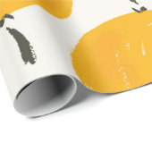 水彩オレンジフルーツハンド絵を描イラストレーション ラッピングペーパー (ロールコーナー)