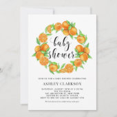 水彩オレンジフルーツリースサマーベビーシャワー 招待状 (正面)