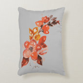 水彩オレンジフローラアクセント枕 アクセントクッション (正面(垂直))