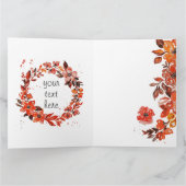 水彩オレンジフローラアート カード (内部)