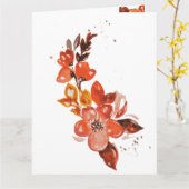 水彩オレンジフローラアート カード (黄色い花)