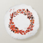 水彩オレンジフローラコンパクト鏡 ラウンドクッション (裏面)