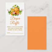 水彩オレンジフローラシャワーおむつラッフル エンクロージャーカード (正面/裏面)