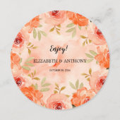 水彩オレンジフローラ丸 メニュー (裏面)