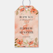 水彩オレンジフローラ結婚式の引き出物 ギフトタグ (正面)