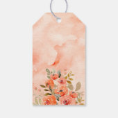 水彩オレンジフローラ結婚式の引き出物 ギフトタグ (裏面)