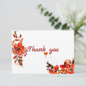 水彩オレンジフローラ サンキューカード (スタンド正面)