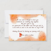 水彩オレンジフローラ サンキューカード (裏面)