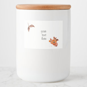 水彩オレンジフローラ フードラベル