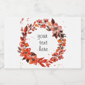 水彩オレンジフローラ フードラベル (シングルラベル)