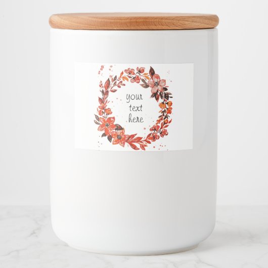 水彩オレンジフローラ フードラベル (正面)